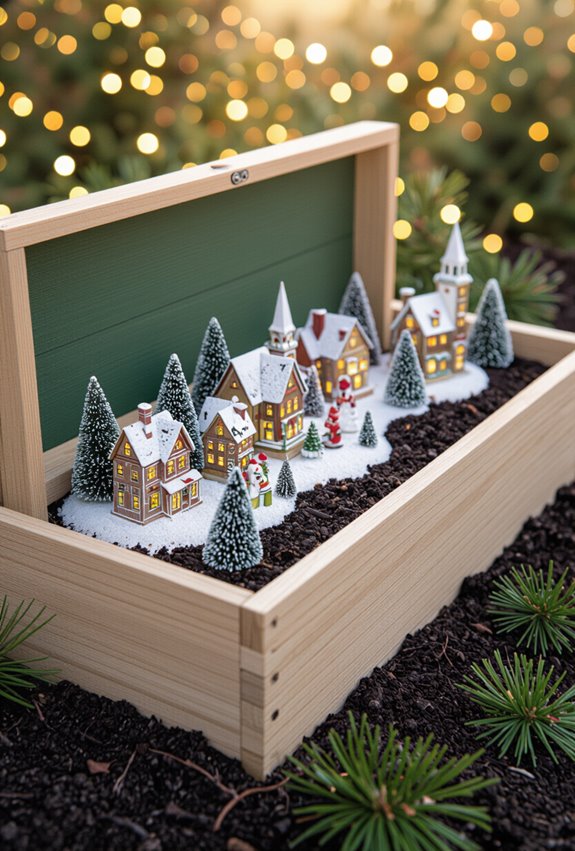 christmas village raised beds