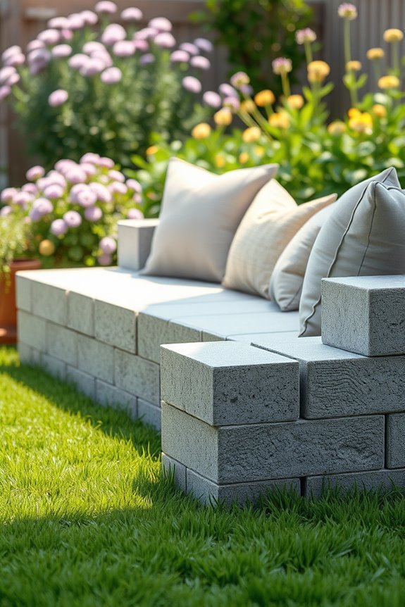 cinder block outdoor seating