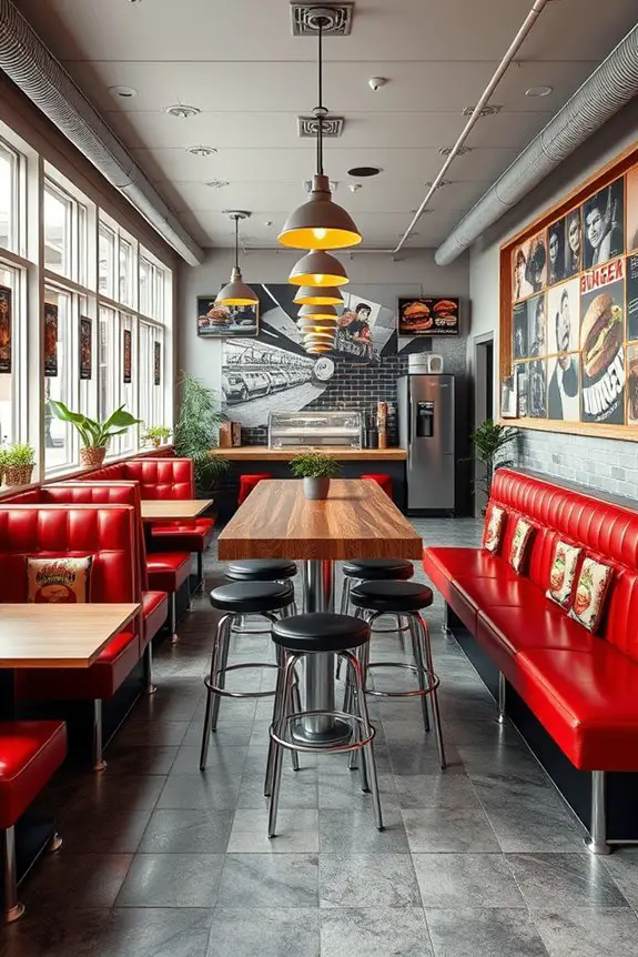 cinematic burger shop experience