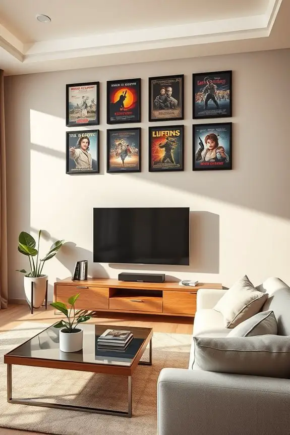 cinematic themed movie wall