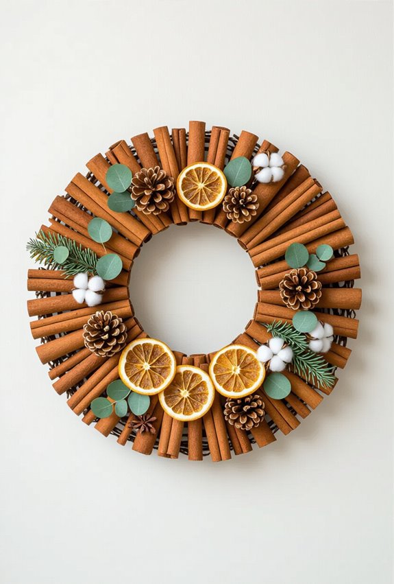 cinnamon stick holiday wreath