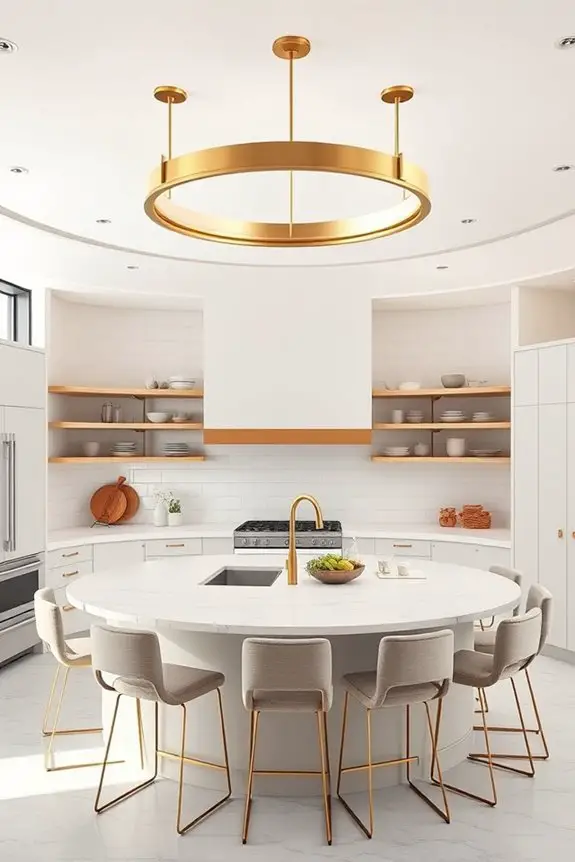 circular lighting enhances ambiance