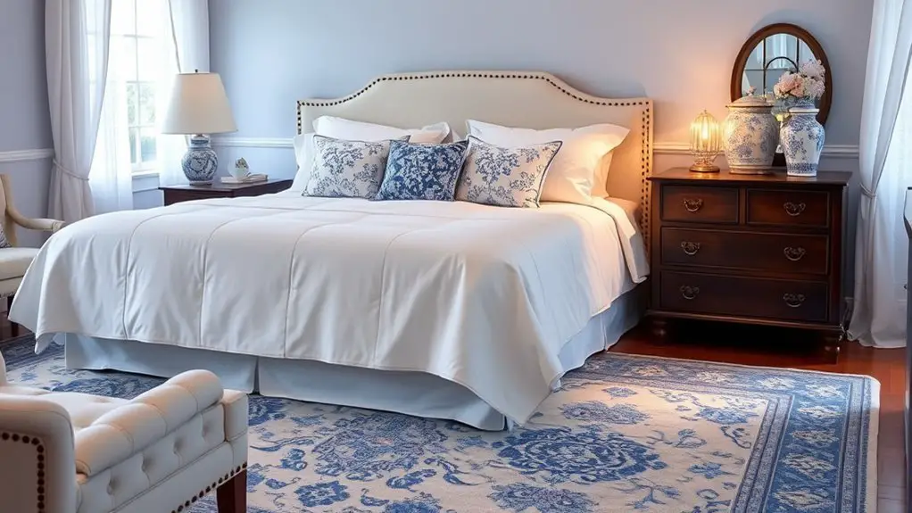 classic blue and white decor