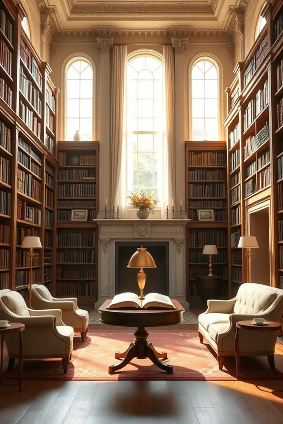 classic library retreat design