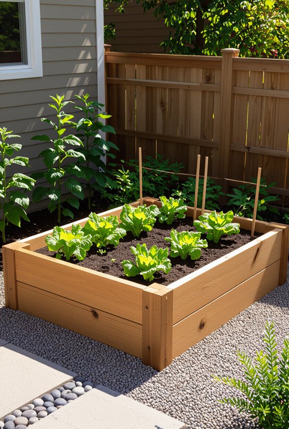 classic wooden raised bed