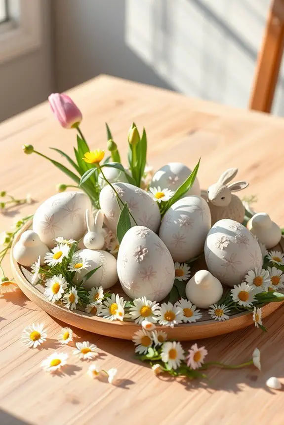 clay easter table decor