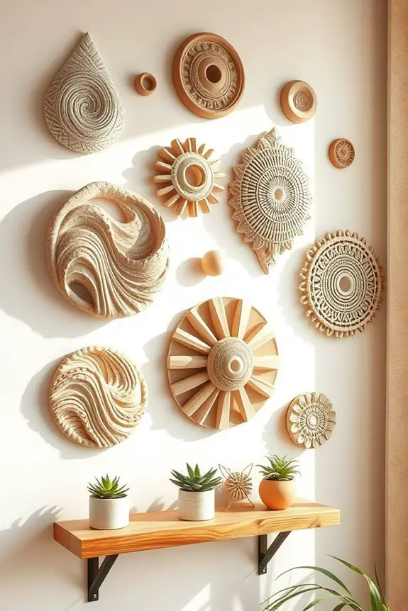 clay sculptures enhance decor