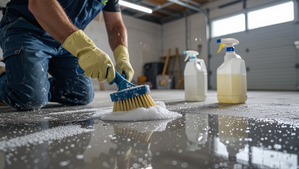 clean degrease scrub dry