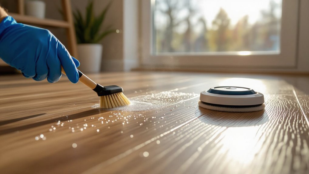 clean grout lines gently