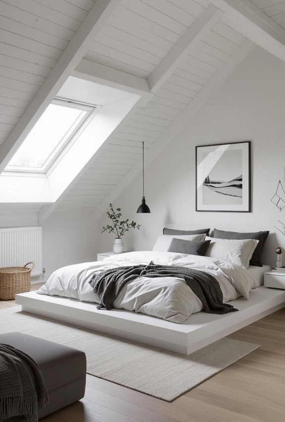 clean monochrome attic retreat