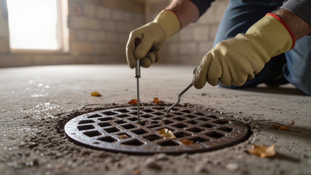 clear drain cover debris