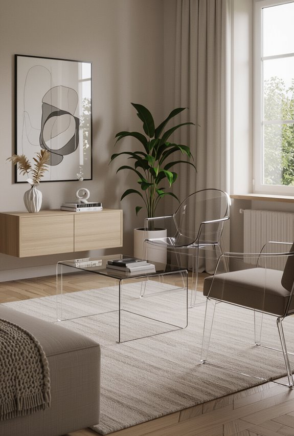 clear furniture expands visual space