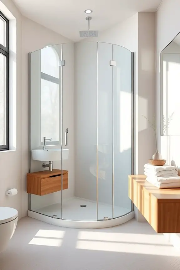 clear glass shower enclosures