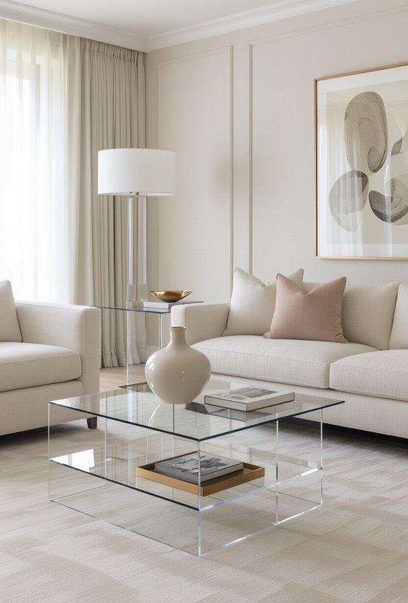 clear lucite furnishings unobstructed light