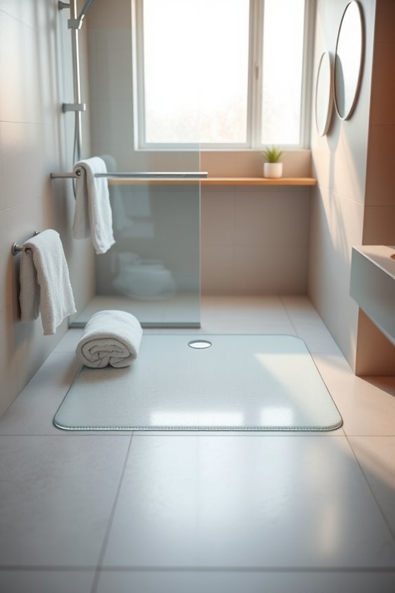 clear mat enhances bathroom aesthetics