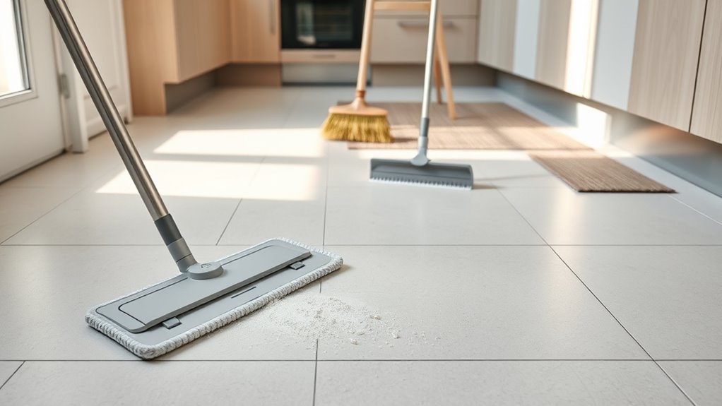 clear sweep dry mop thoroughly