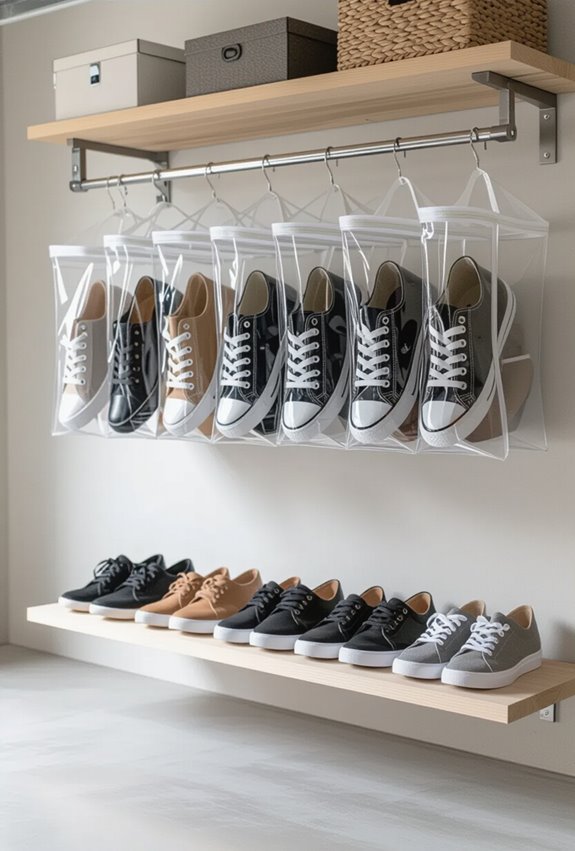 clear zip shoe dust protection