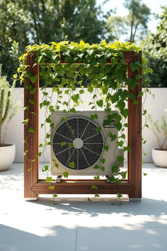 climbing plants conceal air conditioning