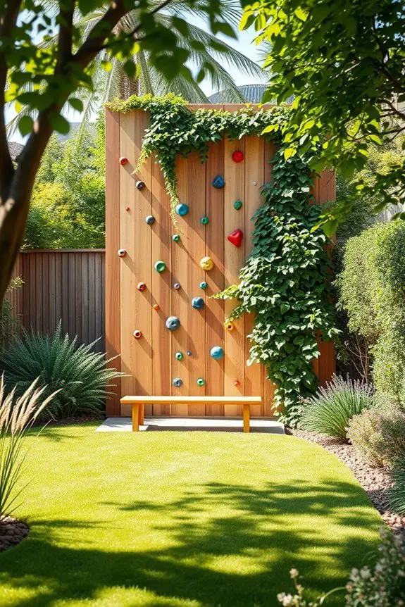 climbing wall garden setup