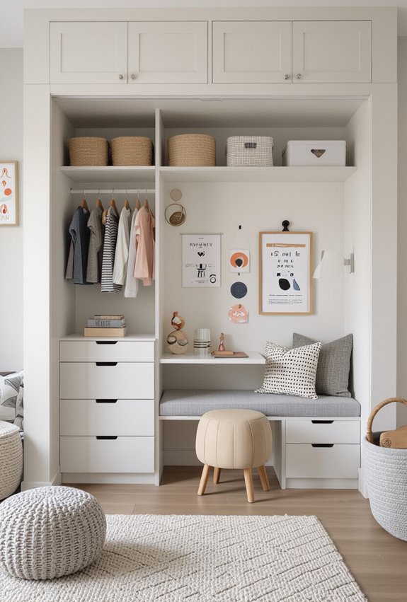 closet play and study nook