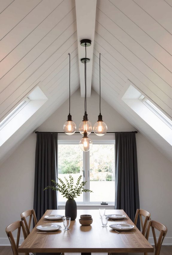 clustered layered pendants balance