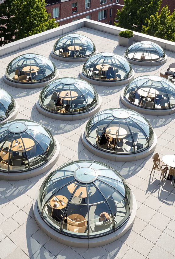 clustered skylights enhance ambiance