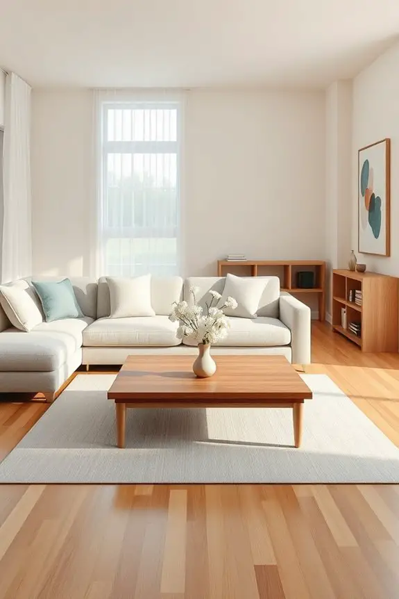 clutter free serene living spaces