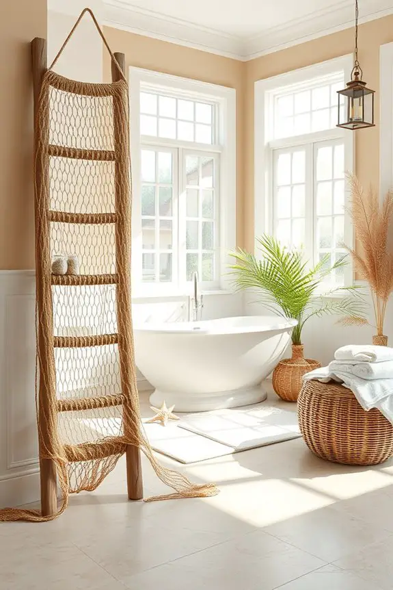 coastal bathroom fishing nets