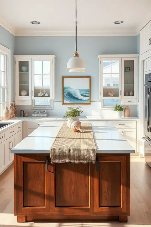 coastal brown kitchen island