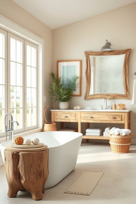 coastal charm with driftwood