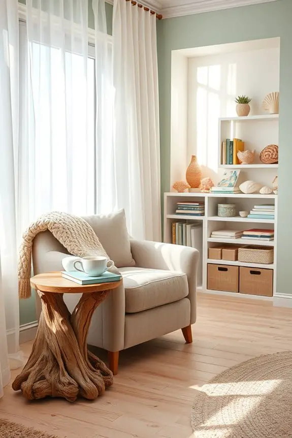coastal cozy reading nook