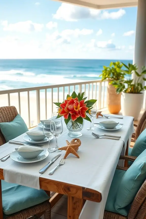 coastal dining balcony oasis