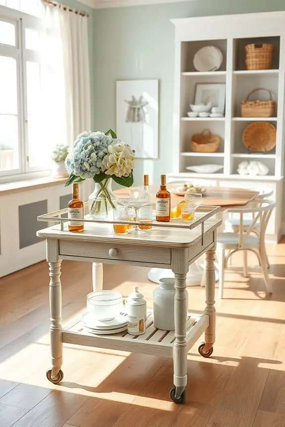 coastal entertaining bar cart