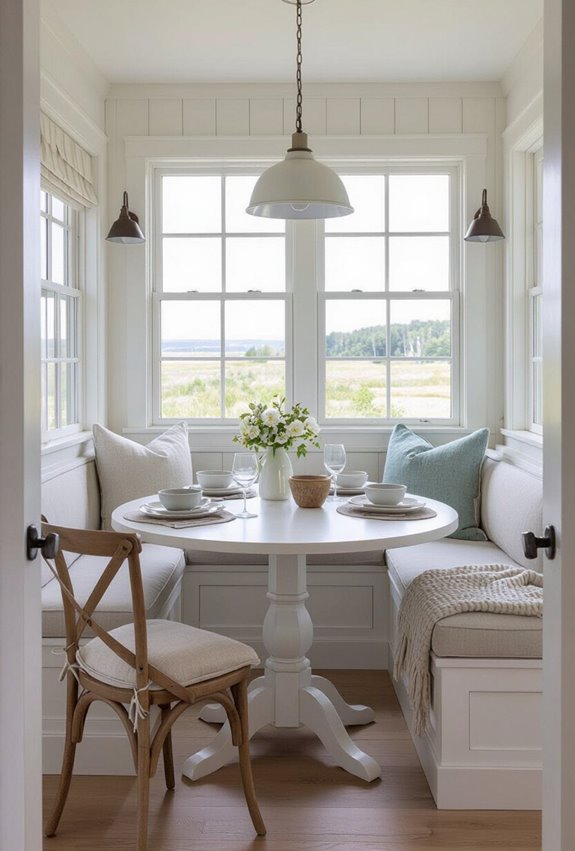 coastal farmhouse compact dining nook