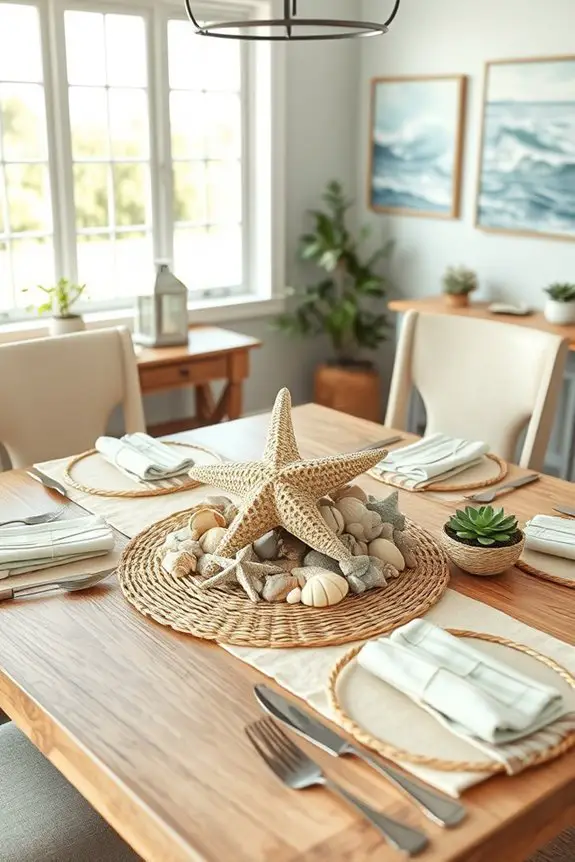 coastal farmhouse dining decor