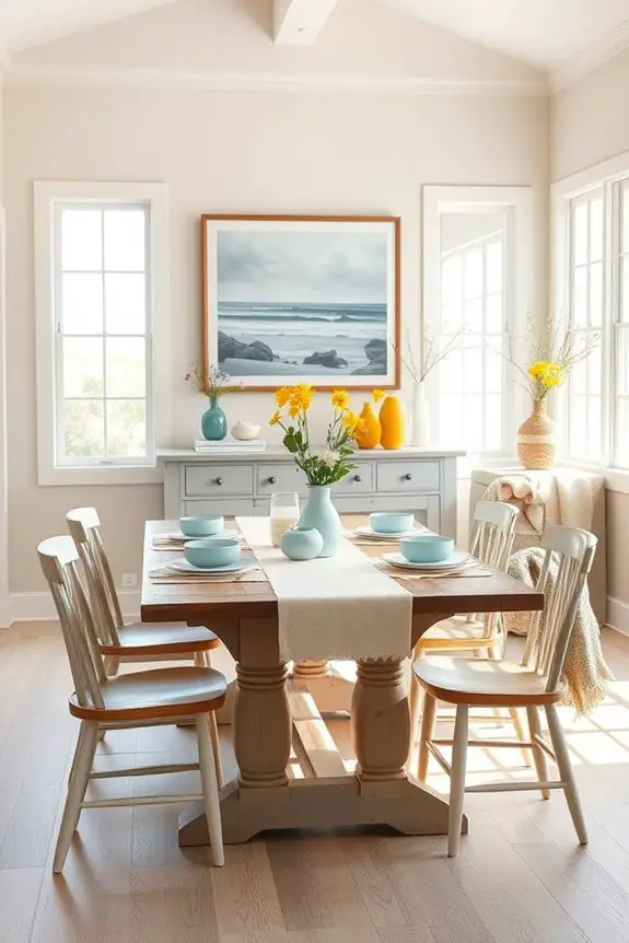 coastal farmhouse vibrant accents