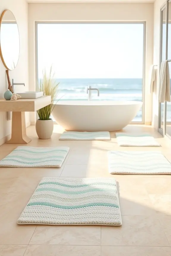 coastal inspired bath mat designs