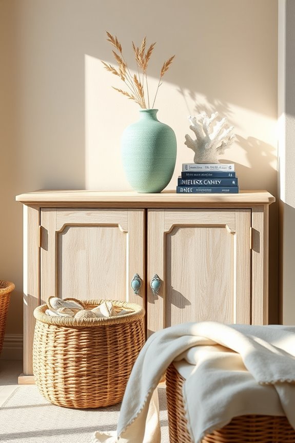 coastal inspired cabinet makeover