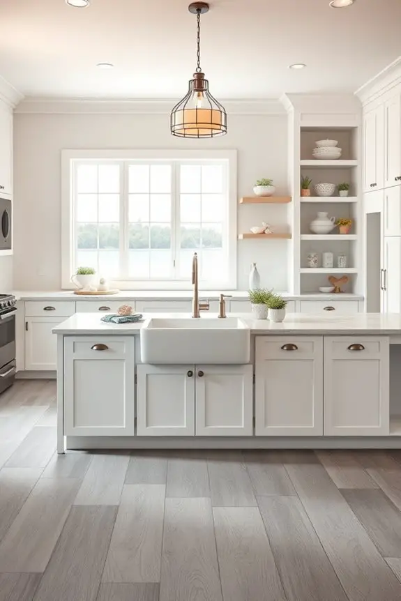 coastal kitchen with gray wood