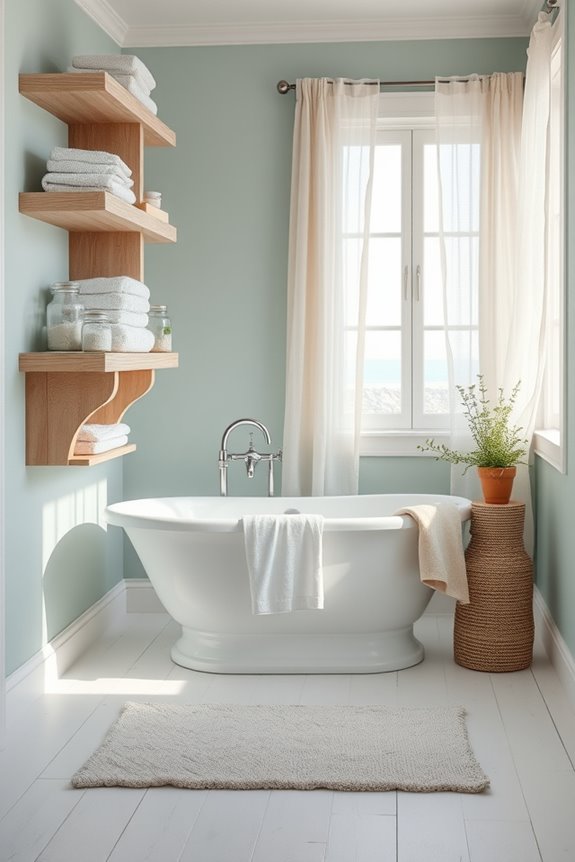 coastal open shelving decor