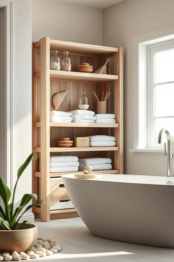 coastal open shelving decor