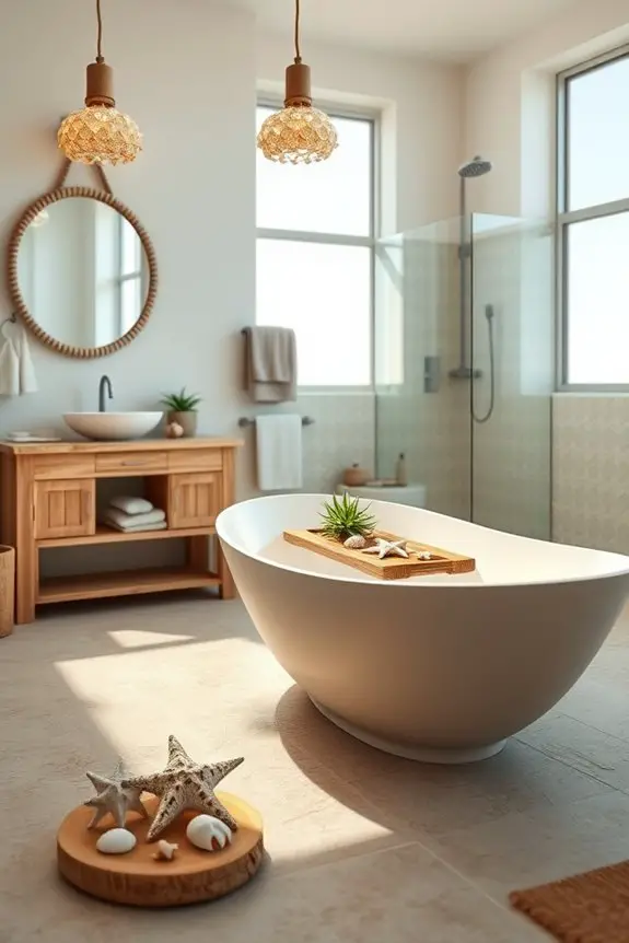 coastal seashell bathroom decor