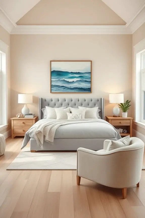 coastal serene bedroom decor