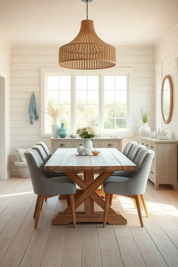 coastal shiplap dining ambiance