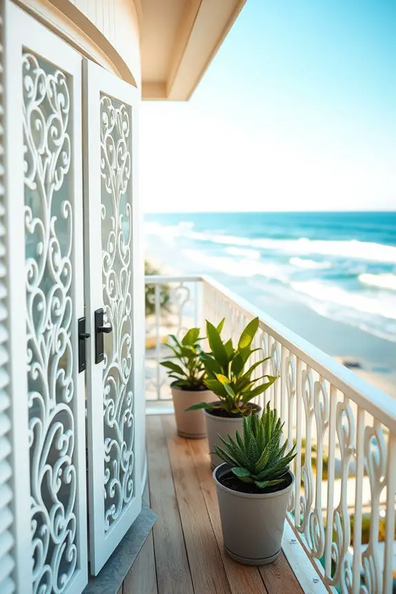 coastal themed balcony grills