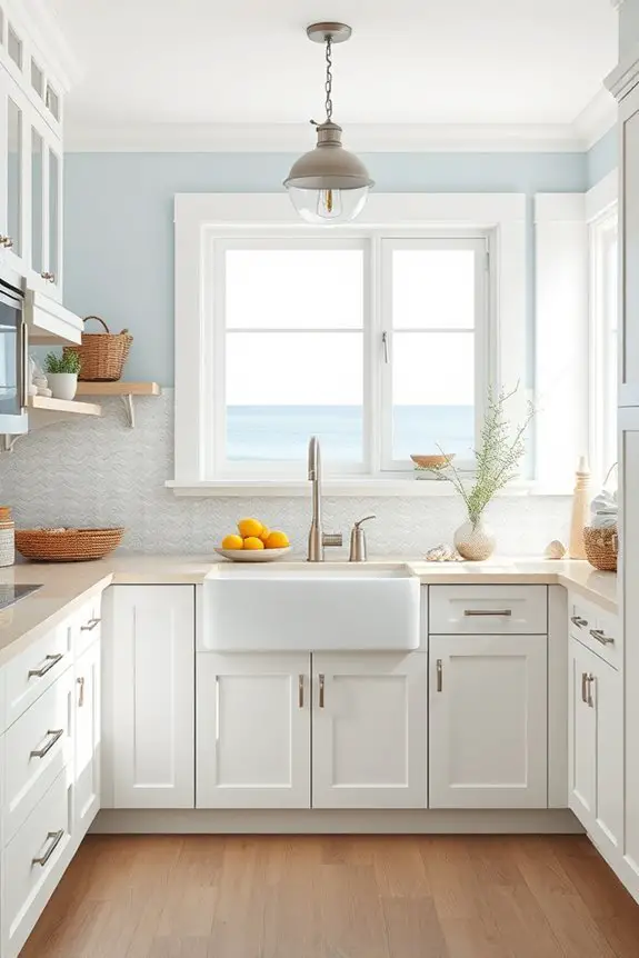 coastal white kitchen decor