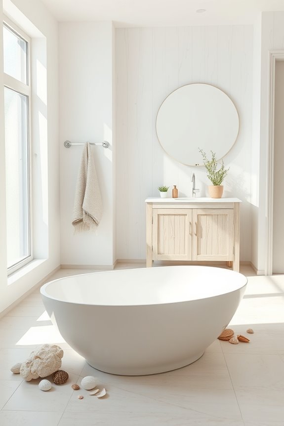 coastal whitewashed bathroom design