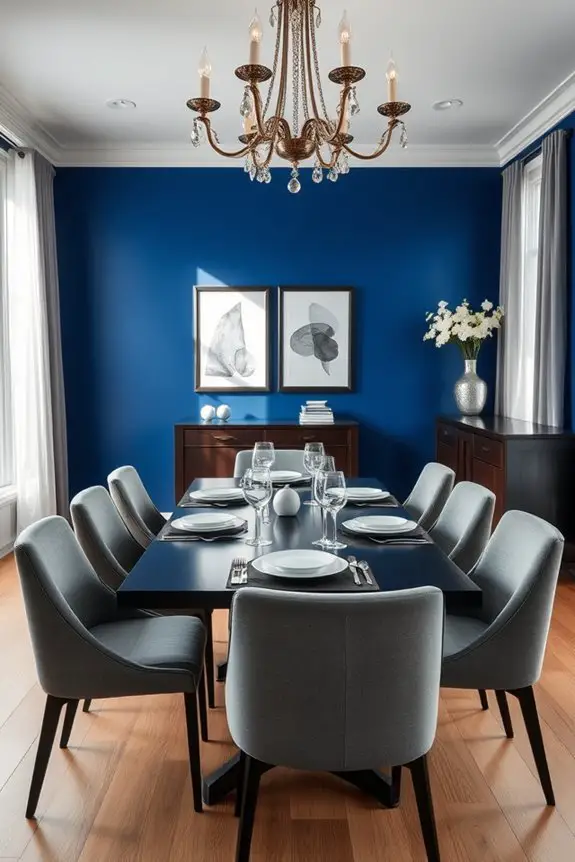 cobalt blue dining elegance
