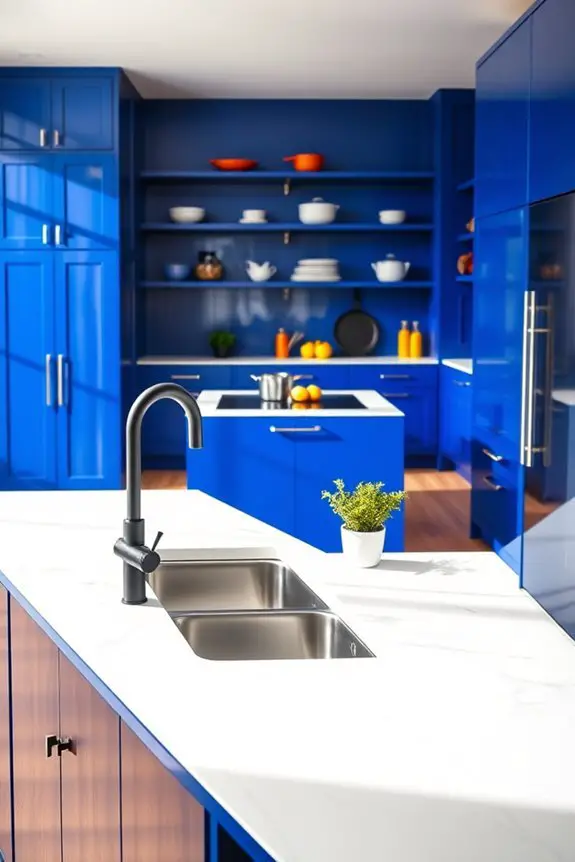 cobalt blue kitchen accents