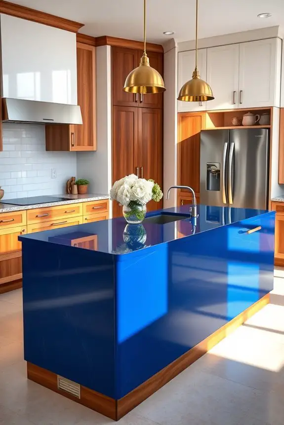 cobalt blue kitchen island